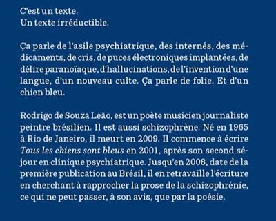[Chronique] Tous les chiens sont bleus de Rodrigo de Souza Leão, par Christophe Esnault
