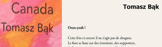 [Chronique] François CROSNIER, « Je ramasse les éclats et j’évente la mèche » (à propos de Tomasz Bąk, Canada)
